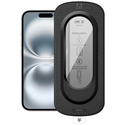 For iPhone 16 Anti-Spy Full Screen Protector High Aluminium-silicon Glass Film with Dust Removal Installation Tool - Black - 1