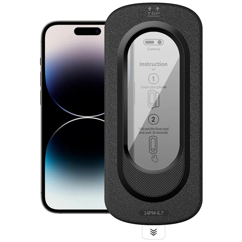 For iPhone 14 Pro Max Anti-Spy Full Screen Protector High Aluminium-silicon Glass Film with Dust Removal Installation Tool - Black - 1