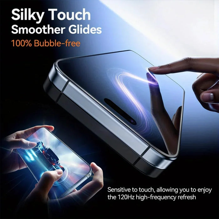 For iPhone 13 Pro Max Anti-Spy Full Screen Protector High Aluminium-silicon Glass Film with Dust Removal Installation Tool - Black - 5