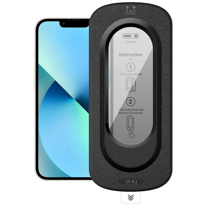 For iPhone 13 Anti-Spy Full Screen Protector High Aluminium-silicon Glass Film with Dust Removal Installation Tool - Black - 1
