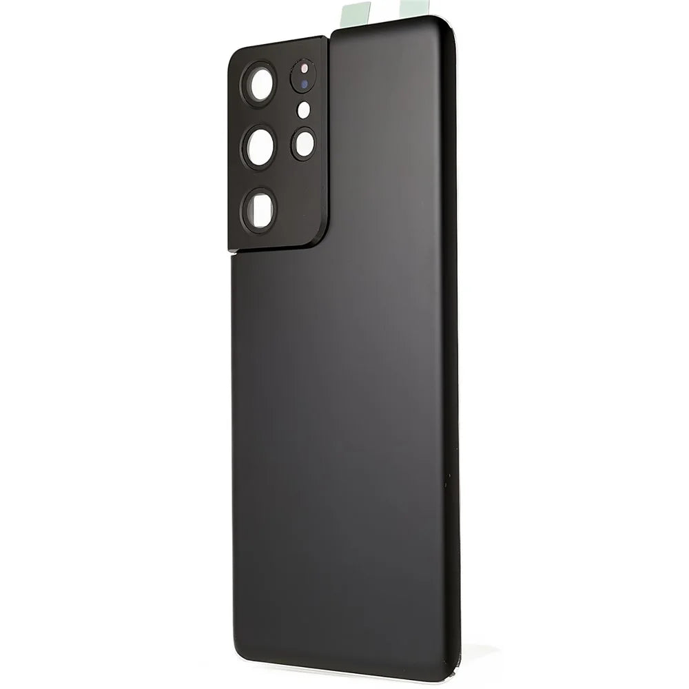 For Samsung Galaxy S21 Ultra 5G G998 Battery Housing with Adhesive Sticker + Camera Lens Cover - Black - 3