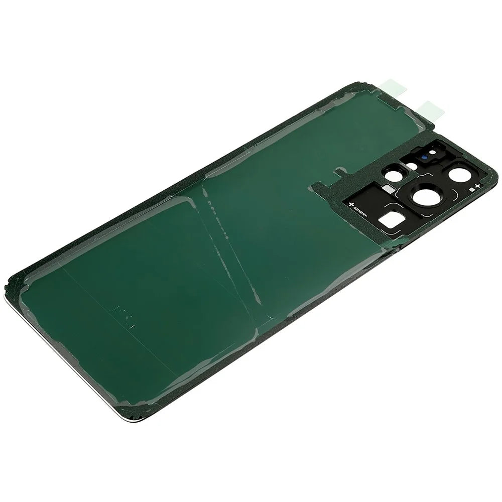 For Samsung Galaxy S21 Ultra 5G G998 Battery Housing with Adhesive Sticker + Camera Lens Cover - Black - 5