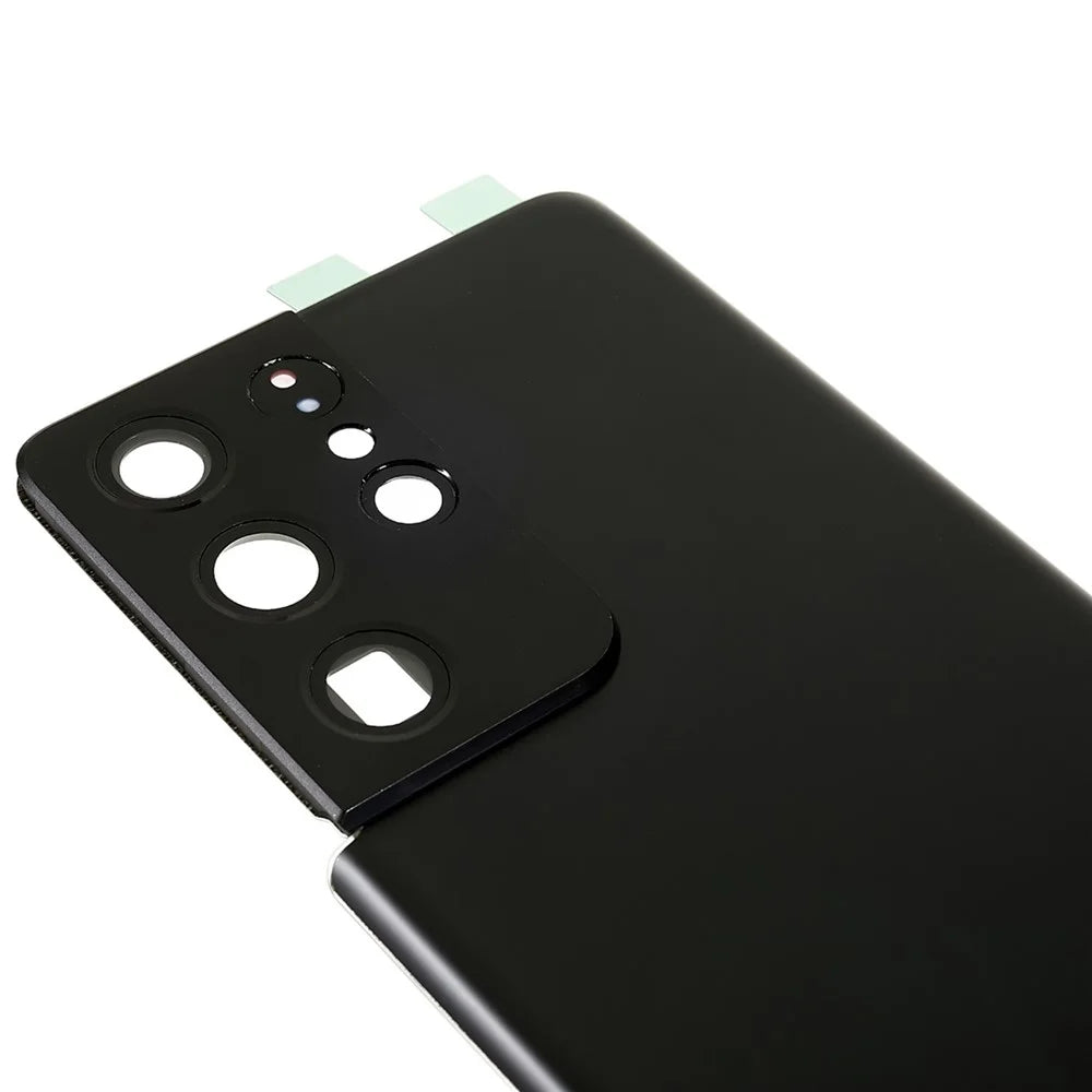 For Samsung Galaxy S21 Ultra 5G G998 Battery Housing with Adhesive Sticker + Camera Lens Cover - Black - 6