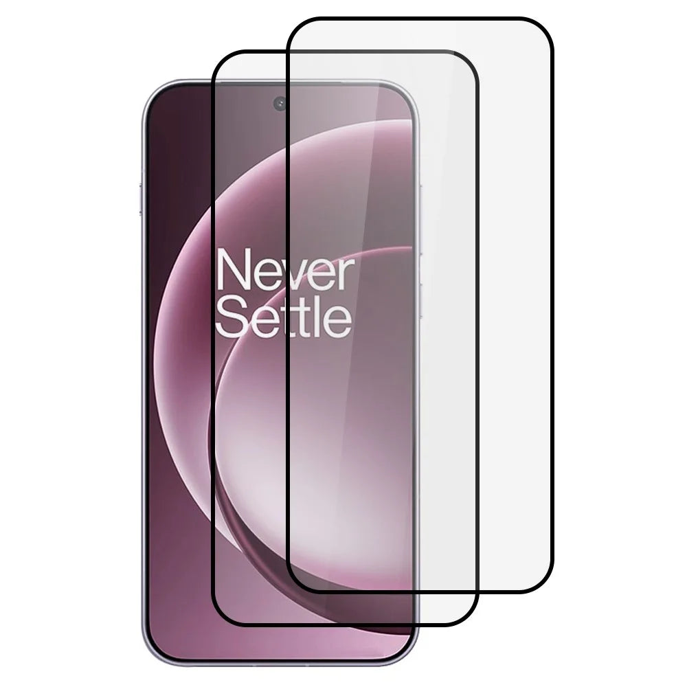 ITIETIE 2PCS For OnePlus 15 5G Silk Printing Tempered Glass 0.25mm High Aluminum Full Screen Protector, Full Glue - Transparent - 1