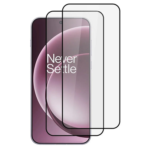 ITIETIE 2PCS For OnePlus 15 5G Silk Printing Tempered Glass 0.25mm High Aluminum Full Screen Protector, Full Glue - Transparent - 1