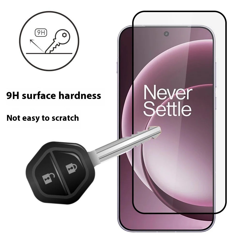 ITIETIE 2PCS For OnePlus 15 5G Silk Printing Tempered Glass 0.25mm High Aluminum Full Screen Protector, Full Glue - Transparent - 2