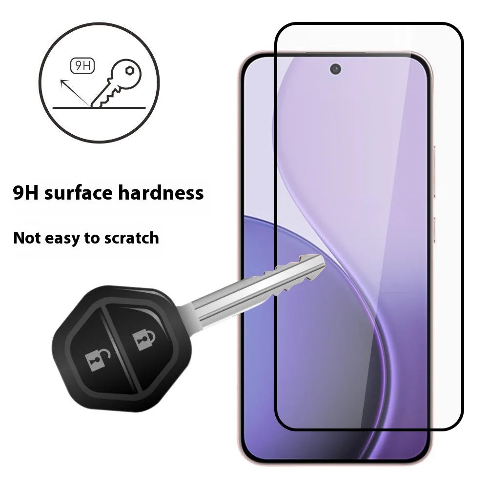 ITIETIE For Oppo Reno14 F 5G Screen Protector 0.25mm Full Glue Full Coverage High Aluminium-Silicon Glass Silk Printing Film - Transparent - 2