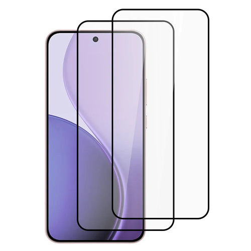 ITIETIE 2PCS For Oppo Reno14 F 5G Tempered Glass 0.25mm High Aluminum Full Screen Protector Silk Printing Film, Full Glue - Transparent - 1