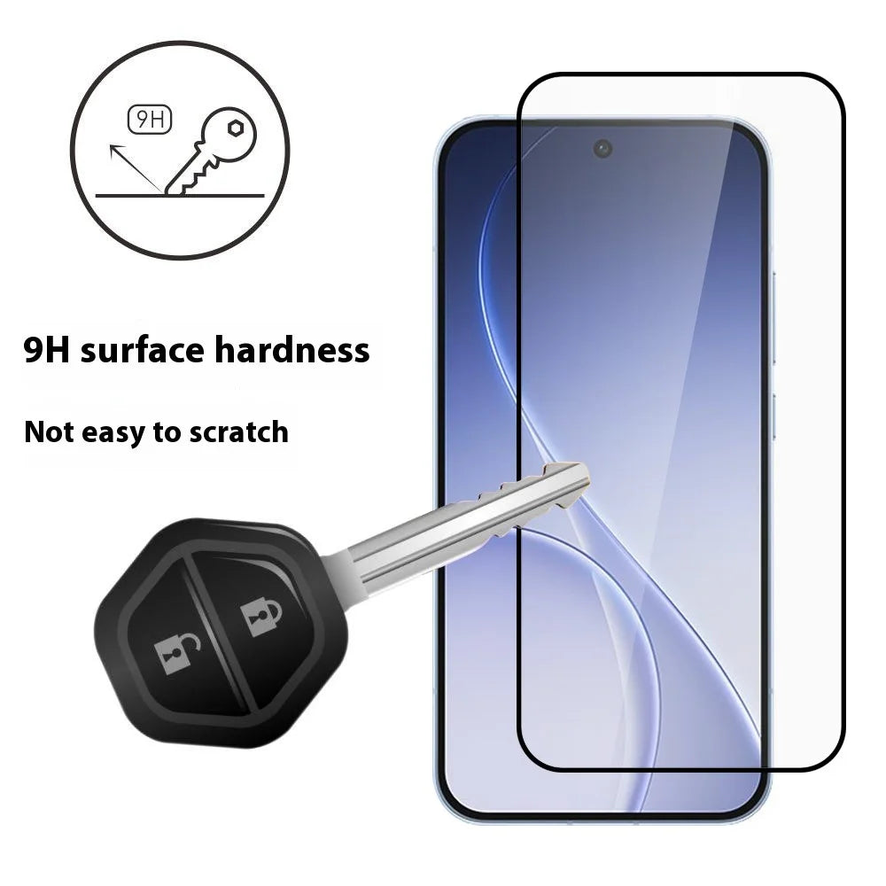 ITIETIE  Silk Printing Tempered Glass For Oppo Reno15 Pro 5G (Global)  /  Reno15 5G (China) 0.25mm High Aluminum Full Screen Protector, Full Glue - Transparent - 2