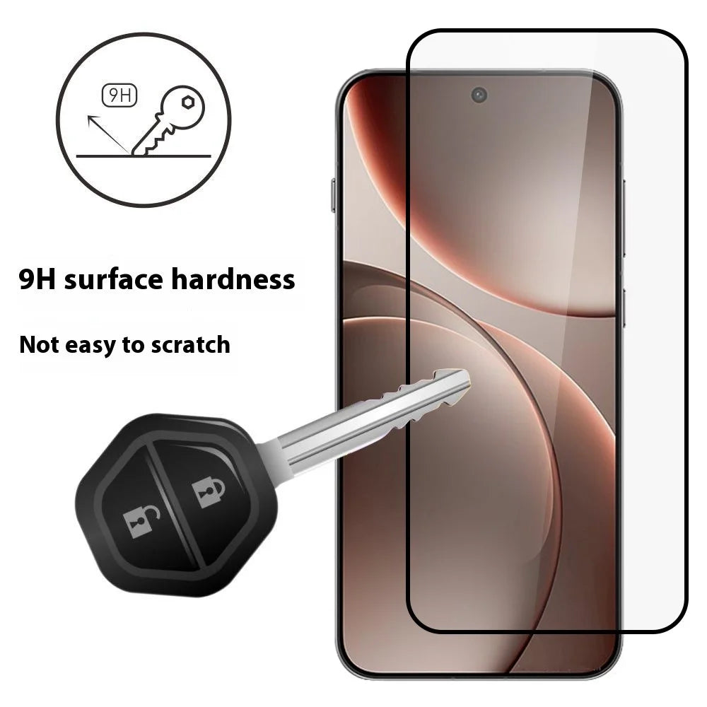 ITIETIE For Oppo Find X9 5G Silk Printing Tempered Glass 0.25mm High Aluminum Full Screen Protector, Full Glue - Transparent - 2
