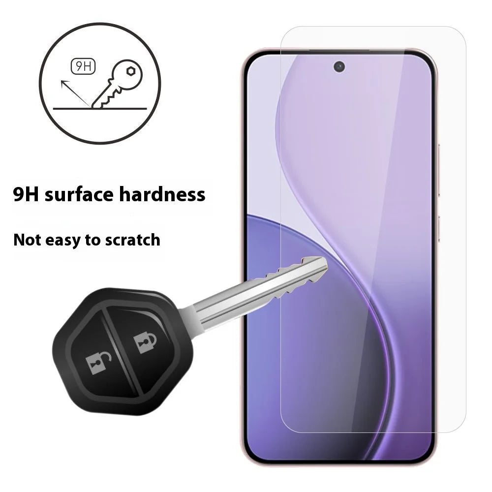 ITIETIE 2PCS For Oppo Reno14 F 5G Silk Printing Tempered Glass 0.25mm High Aluminum Screen Protector, Full Glue, Not Complete Covering - Transparent - 3