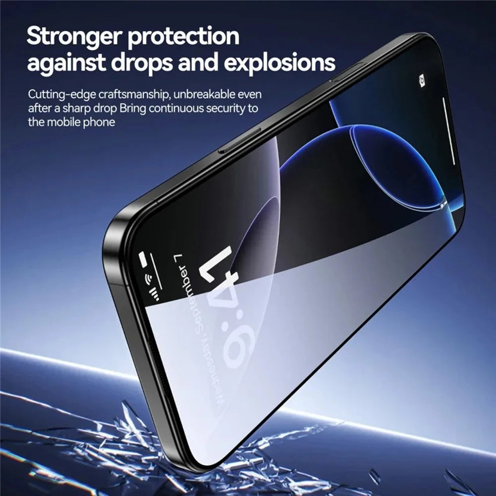 3Pcs For iPhone 17 Pro Max Anti-Spy Full Screen Protector 3D Arc Edge High Aluminium-silicon Glass Film with Dust-Free Installation Tool - Black - 6