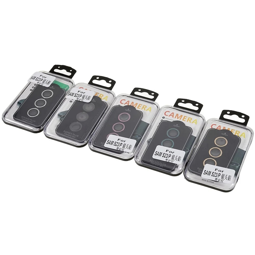 1 Set For Samsung Galaxy S23+ / S23 Anti-scratch Phone Rear Camera Lens Film Metal + Tempered Glass Clear Lens Protector - Black - 5