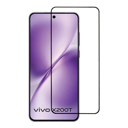 For vivo X200T 5G Full Screen Protector Full Glue Silk Printing Tempered Glass Film Support Fingerprint Unlock - Transparent - 1