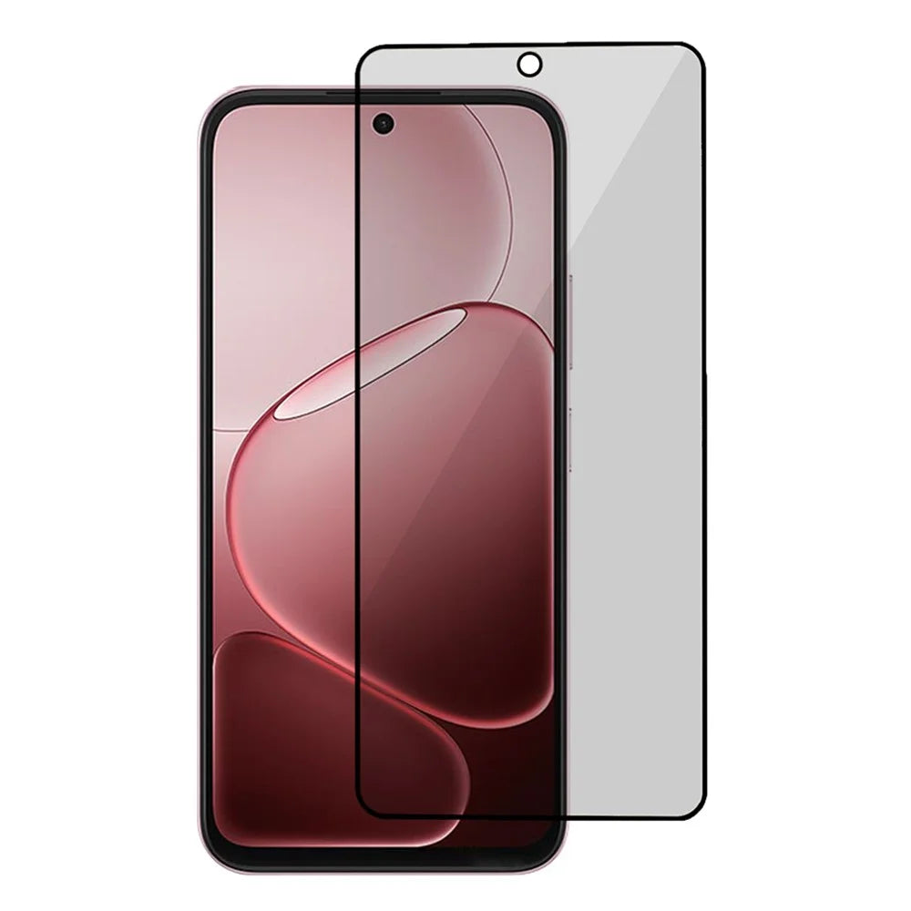 For Oppo A6 5G (Global) / A6x 5G / A6x 4G 180 Degree Anti-Peep Tempered Glass Black Edge Privacy Protection Full Screen Protector, Full Glue - Black - 1