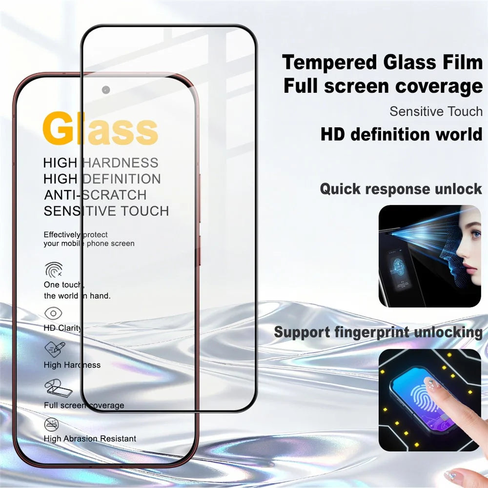 IMAK Pro+ Series For vivo V70 5G / V70 Elite 5G Screen Protector Full Coverage Tempered Glass Film (Fingerprint Unlock) - Transparent - 3