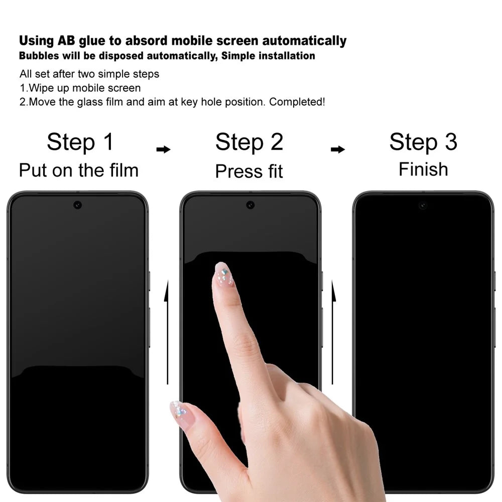 IMAK For vivo V70 5G / V70 Elite 5G Privacy Screen Protector Anti Peep Full Cover Tempered Glass Film (Fingerprint Unlock) - Black - 7