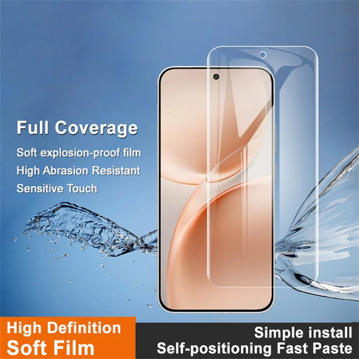 IMAK Hydrogel Film 4th For vivo V70 5G / V70 Elite 5G Full Screen Protector Ultra Clear Full Glue Soft TPU Film (Fingerprint Unlock) - Transparent - 2