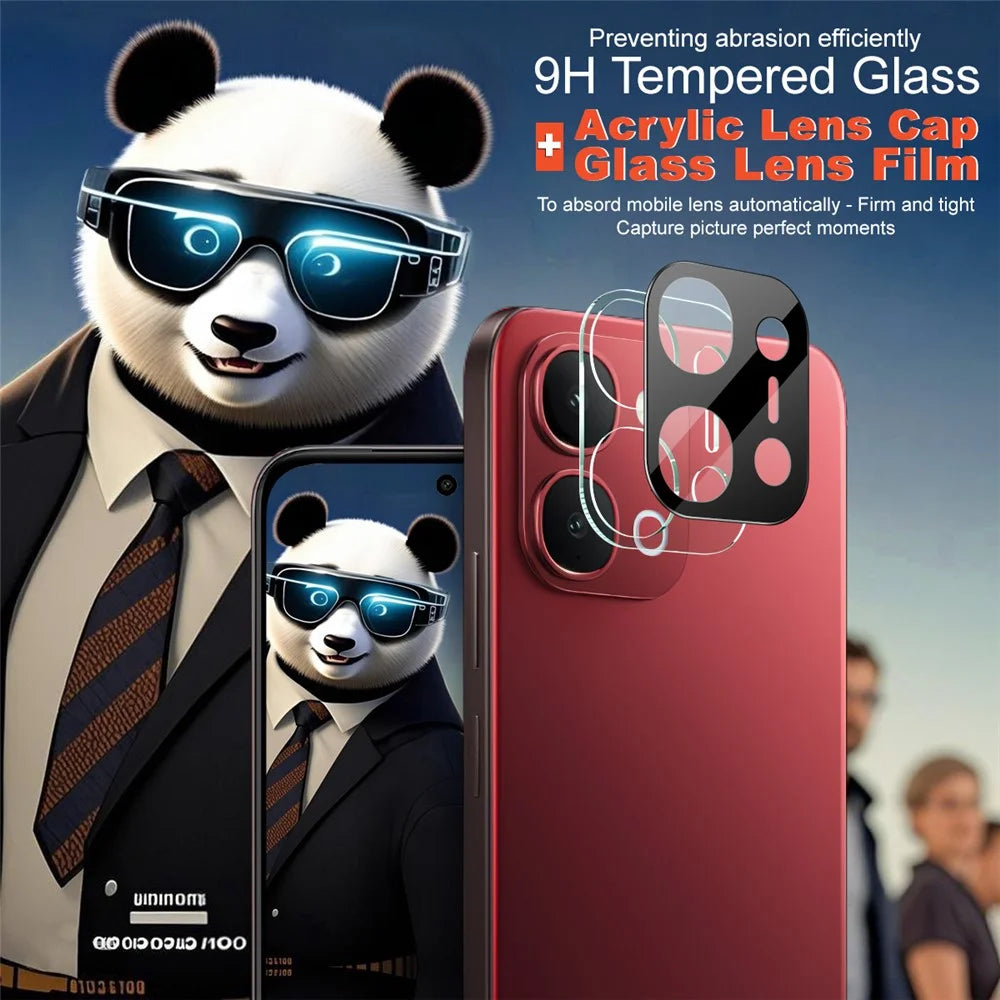 IMAK For vivo Y500i 5G Tempered Glass Full Cover Lens Film + Acrylic Cap - Black - 3
