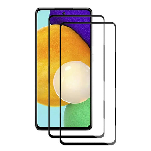 AMORUS 2Pcs / Set For Samsung Galaxy A54 5G Silk Printing Tempered Glass Film Ultra Clear Full Glue Secondary Hardening Scratch-resistant Full Screen Protector - Black - 1