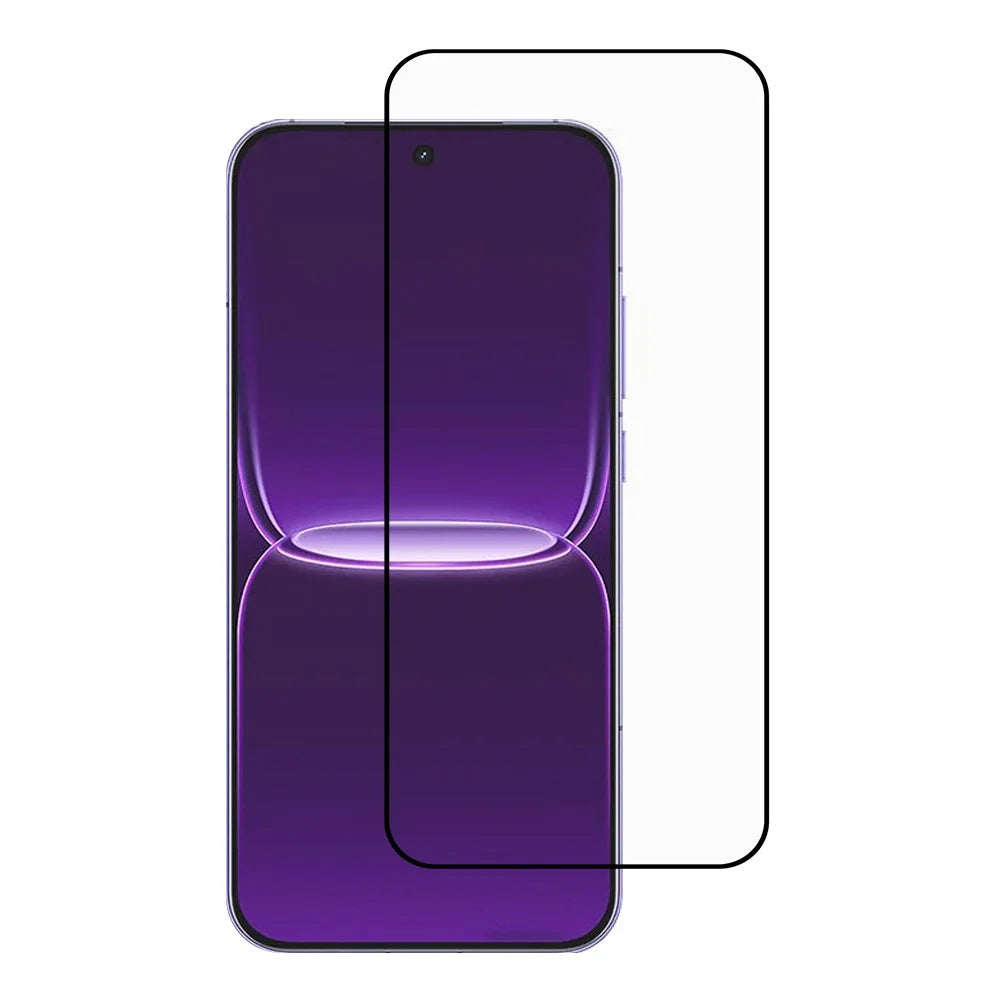 For Realme Neo8 5G Full Screen Protector Full Glue Arc Edge HD High Aluminium-silicon Glass Film with Black Silk Print Edge (Fingerprint Unlock) - Transparent - 1