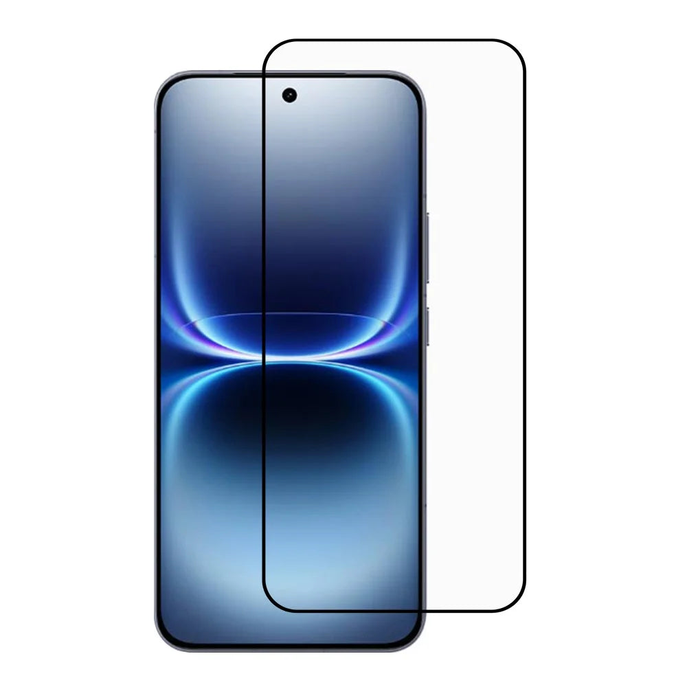 For vivo iQOO 15 Ultra 5G Full Screen Protector Full Glue Arc Edge HD High Aluminium-silicon Glass Film with Black Silk Print Edge (Fingerprint Unlock) - Transparent - 1
