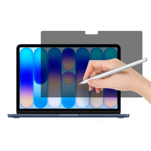 For MacBook Neo 13 inch (2026) 360 Degree Anti-spy PET Full Screen Protector Anti-explosion Film with Fastener - Black - 1
