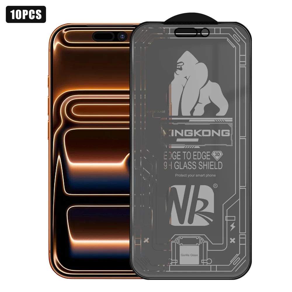 For iPhone 17 Pro 10Pcs Anti-Spy Matte Full Screen Protector 3D Large Arc Edge High Aluminium-silicon Glass Film - Black - 1