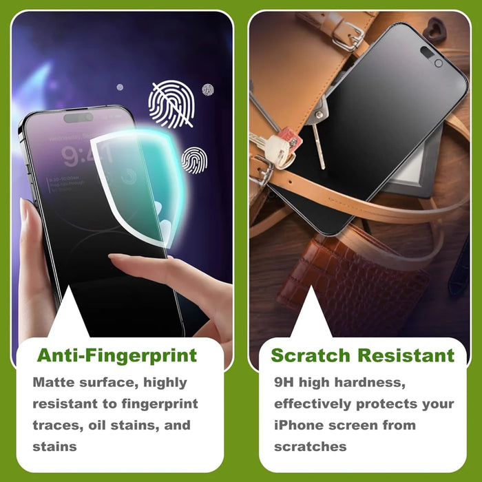 For iPhone 17 Pro 10Pcs Anti-Spy Matte Full Screen Protector 3D Large Arc Edge High Aluminium-silicon Glass Film - Black - 5