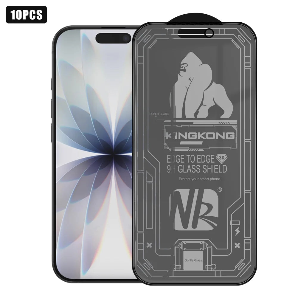 For iPhone 17 10Pcs Anti-Spy Matte Full Screen Protector 3D Large Arc Edge High Aluminium-silicon Glass Film - Black - 1