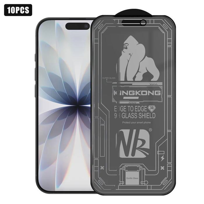For iPhone 17 10Pcs Anti-Spy Matte Full Screen Protector 3D Large Arc Edge High Aluminium-silicon Glass Film - Black - 1
