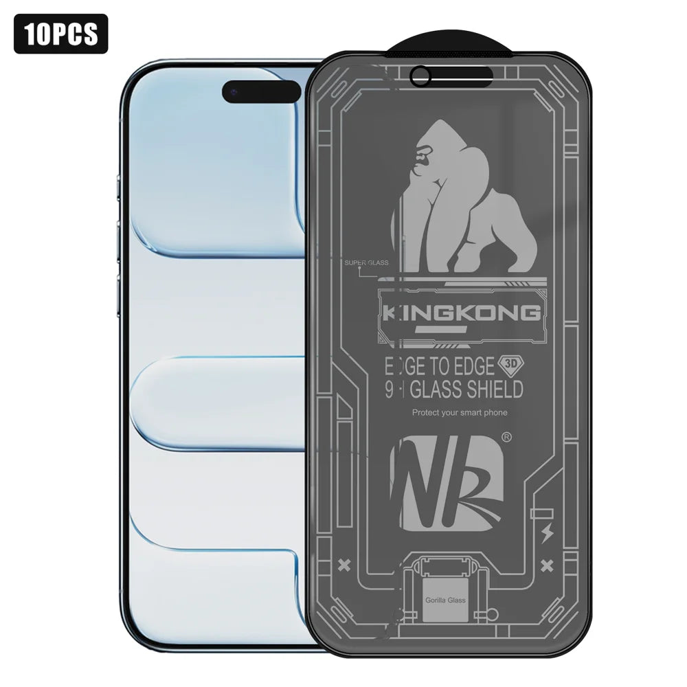 For iPhone Air 10Pcs Anti-Spy Matte Full Screen Protector 3D Large Arc Edge High Aluminium-silicon Glass Film - Black - 1