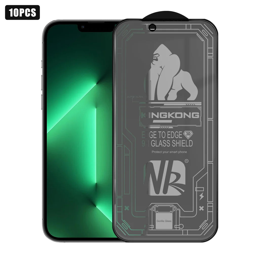 For iPhone 13 Pro Max 10Pcs Anti-Spy Matte Full Screen Protector 3D Large Arc Edge High Aluminium-silicon Glass Film - Black - 1