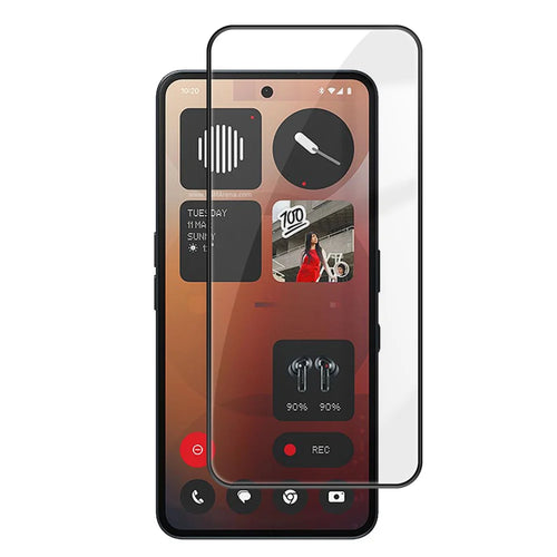 For Nothing Phone (3a) Pro HD Full Screen Protector Silk Printing Black Edge High Aluminium-silicon Glass Film - As Shown - 1