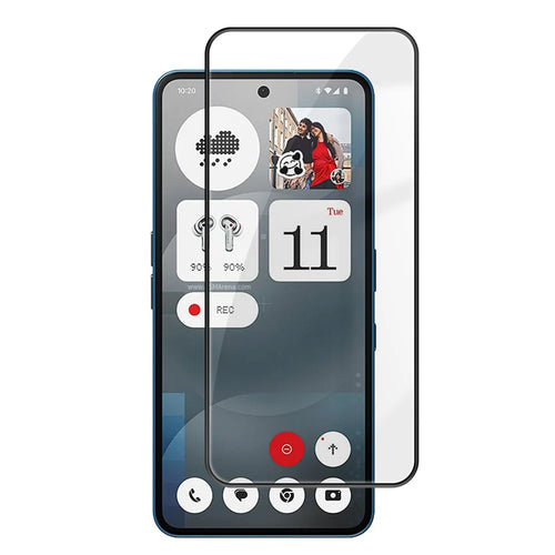 For Nothing Phone (3a) HD Full Screen Protector Silk Printing Black Edge High Aluminium-silicon Glass Film - As Shown - 1