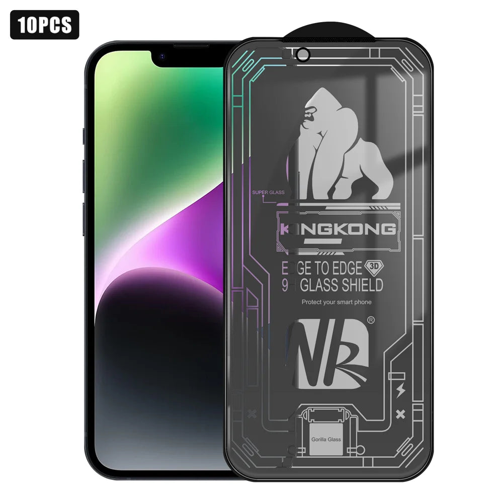 For iPhone 14 10Pcs 28 Degree Anti-Spy Full Screen Protector 3D Large Arc Edge High Aluminium-silicon Glass Film - Black - 1