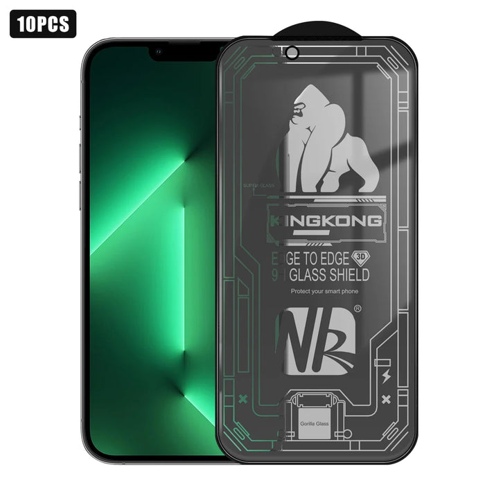 For iPhone 13 Pro 10Pcs 28 Degree Anti-Spy Full Screen Protector 3D Large Arc Edge High Aluminium-silicon Glass Film - Black - 1
