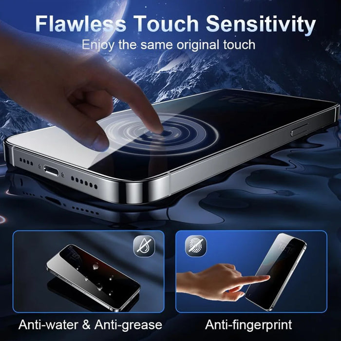 For iPhone 13 Pro 10Pcs 28 Degree Anti-Spy Full Screen Protector 3D Large Arc Edge High Aluminium-silicon Glass Film - Black - 3