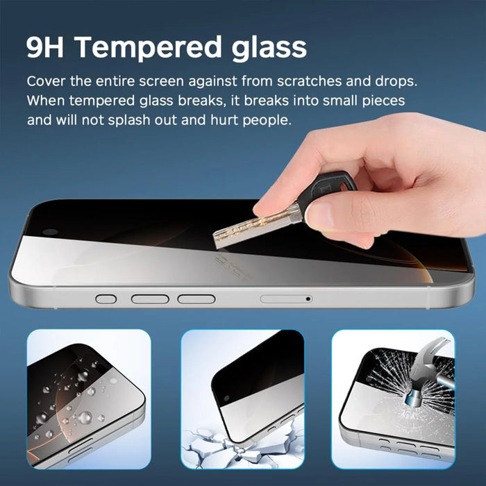 For iPhone 13 Pro 10Pcs 28 Degree Anti-Spy Full Screen Protector 3D Large Arc Edge High Aluminium-silicon Glass Film - Black - 4