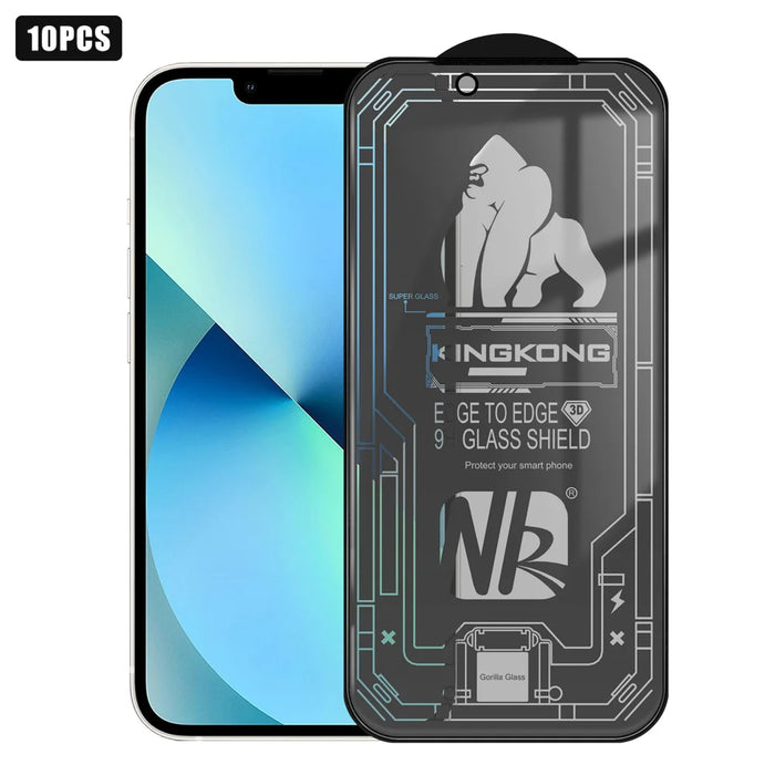 For iPhone 13 10Pcs 28 Degree Anti-Spy Full Screen Protector 3D Large Arc Edge High Aluminium-silicon Glass Film - Black - 1