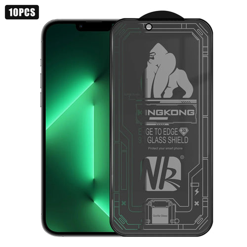 For iPhone 13 Pro Max 10Pcs 360 Degree Anti-Spy Full Screen Protector 3D Large Arc Edge High Aluminium-silicon Glass Film - Black - 1