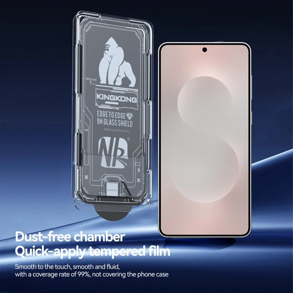 For Samsung Galaxy S26 3Pcs Full Screen Protector HD Clear 3D Arc Edge High Aluminium-silicon Glass Film with Dust-Free Installation Tool - Transparent - 3