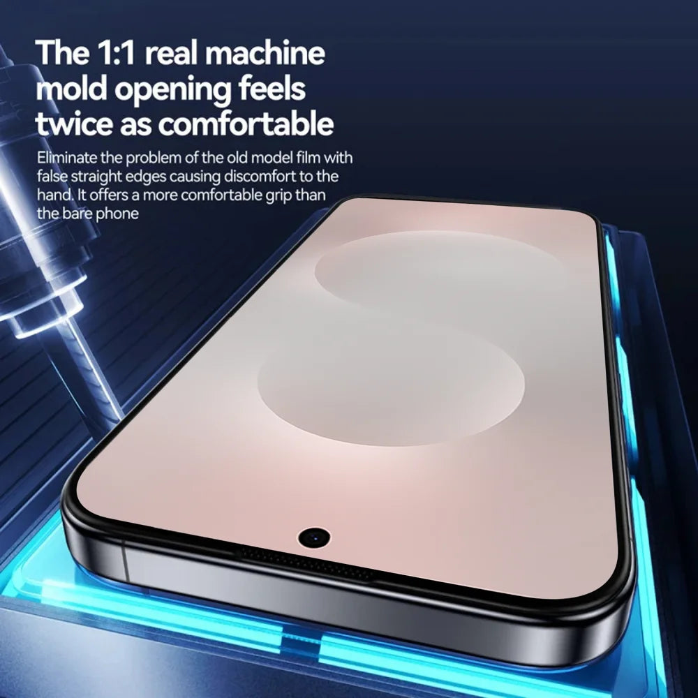 For Samsung Galaxy S25 FE 3Pcs Full Screen Protector HD Clear 3D Arc Edge High Aluminium-silicon Glass Film with Dust-Free Installation Tool - Transparent - 4