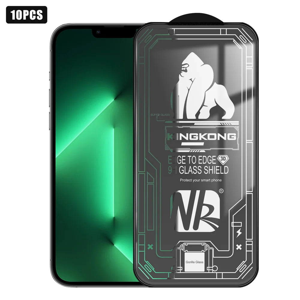For iPhone 13 Pro 10Pcs High Definition Full Screen Protector 3D Large Arc Edge High Aluminium-silicon Glass Film - Transparent - 1