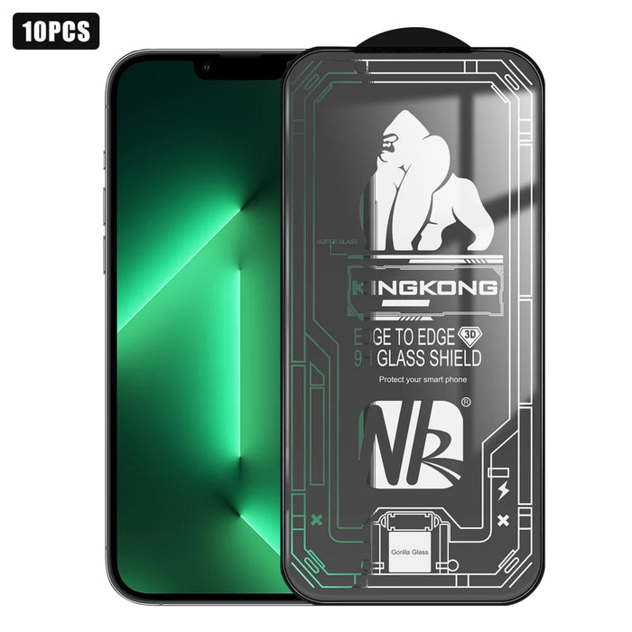 For iPhone 13 Pro 10Pcs High Definition Full Screen Protector 3D Large Arc Edge High Aluminium-silicon Glass Film - Transparent - 1