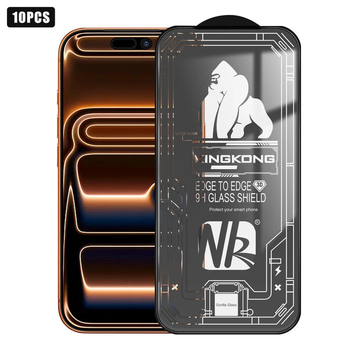 For iPhone 18 Pro / 17 Pro 10Pcs High Definition Full Screen Protector 3D Large Arc Edge High Aluminium-silicon Glass Film - Transparent - 1