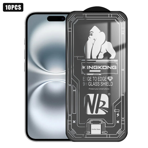 For iPhone 16 10Pcs High Definition Full Screen Protector 3D Large Arc Edge High Aluminium-silicon Glass Film - Transparent - 1