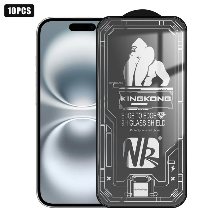 For iPhone 16 10Pcs High Definition Full Screen Protector 3D Large Arc Edge High Aluminium-silicon Glass Film - Transparent - 1