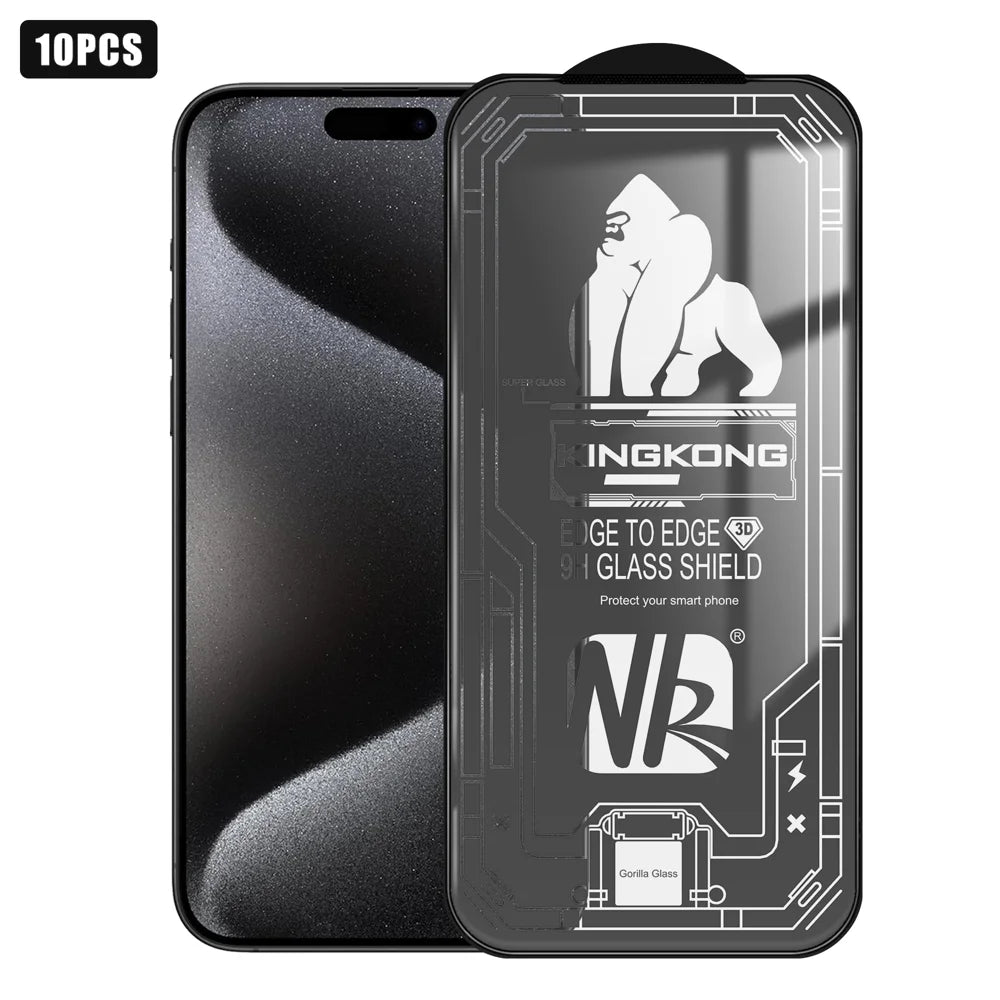 For iPhone 15 Pro Max 10Pcs High Definition Full Screen Protector 3D Large Arc Edge High Aluminium-silicon Glass Film - Transparent - 1