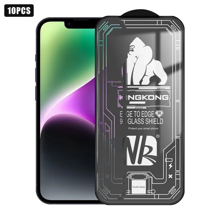 For iPhone 14 10Pcs High Definition Full Screen Protector 3D Large Arc Edge High Aluminium-silicon Glass Film - Transparent - 1
